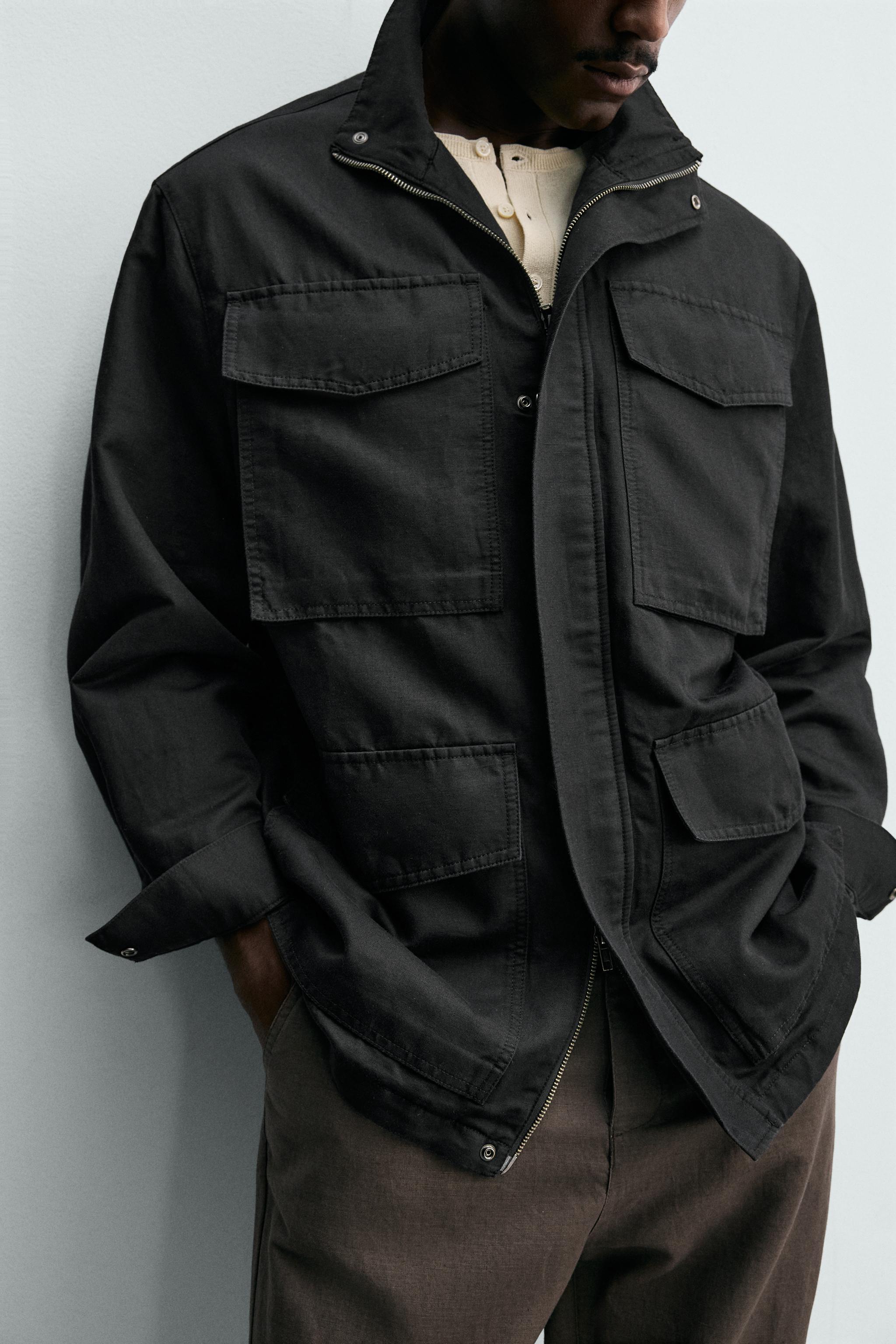 WASHED UTILITY POCKET OVERSHIRT